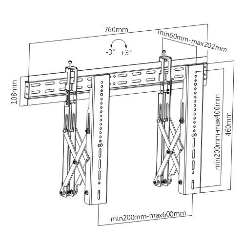 Suporte para Vídeo Wall TV 37 a 70 PULL-OUT LVW02-46F ELG