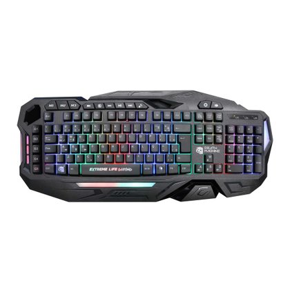 teclado gamer membrana tripla 120 teclas iluminado death machine tgdm elg 1