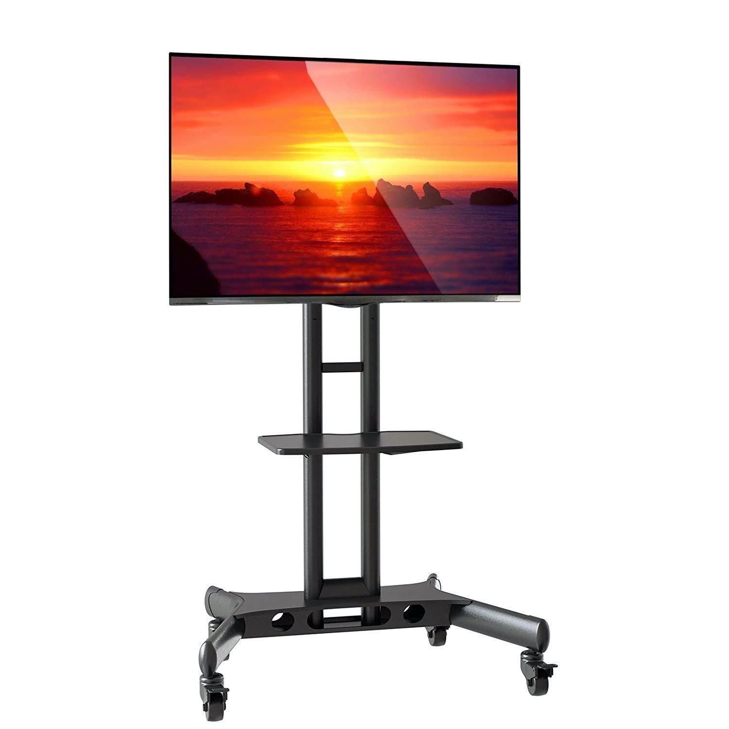 Suporte Pedestal para TV 32 a 75 com Rodízios CTS55 NB