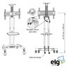 pedestal para tv de 32 a 75 rack com rodizios a06v6 elg 3