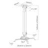 Suporte de Teto para Projetor PRO1100WH Dimensões