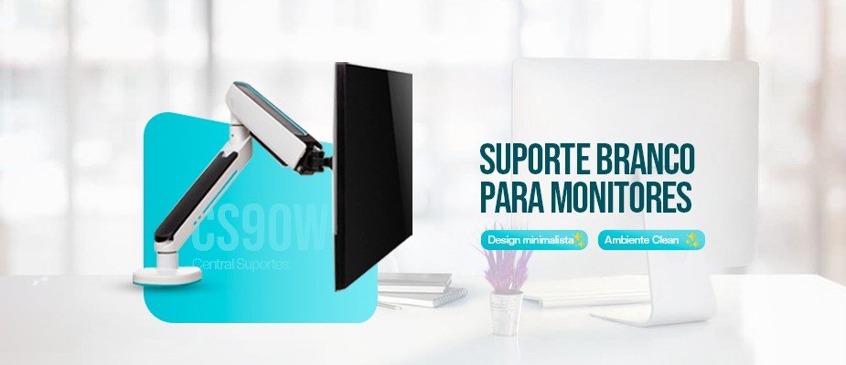 Design clean com o Suporte para Monitor Branco