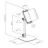 Dimensões TBM-1 Suporte para Smartphone e Tablet