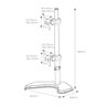 Suporte 2 Monitores 14 a 32 Vertical Base de Mesa SIM-800 Desenho Técnico