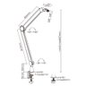 Suporte Articulado para Microfone Streaming Podcast MDS13-1 ELG Desenho Técnico