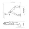 Suporte de Parede Monitor 17 a 34 Braço Articulado Pistão a gás Ajuste Altura F150 NB Desenho Técnico
