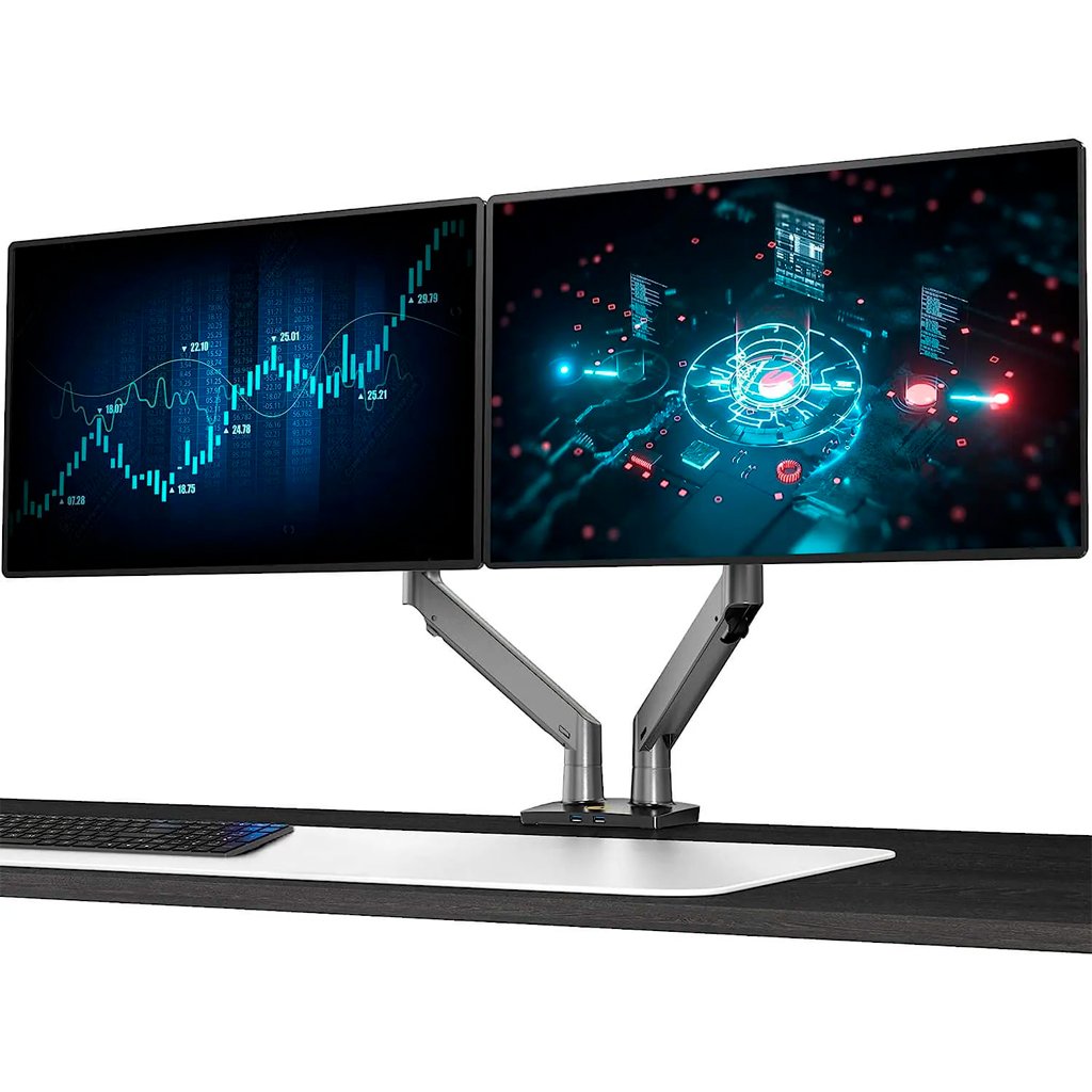 Suporte Articulado para Monitor 27 a 45 Bra&ccedil;o duplo Pist&atilde;o a G&aacute;s G75-NB 4