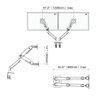 Suporte Articulado para Monitor 27 a 45 Braço duplo Pistão a Gás G75-NB Desenho Técnico