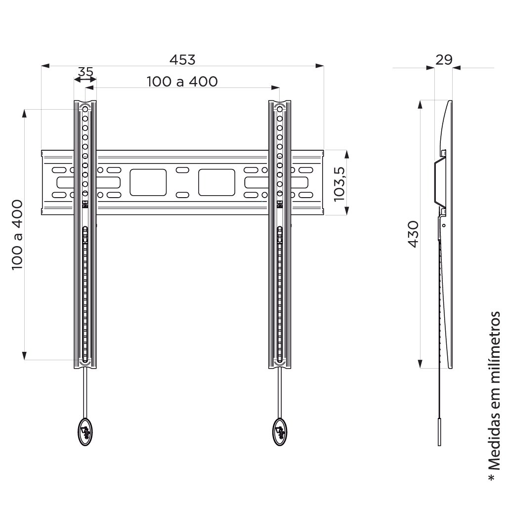Suporte para TV LCD LED Plasma de 32 a 77 N01V4 ELG