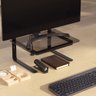 Suporte de Mesa para Monitor com Vidro Fumê Reliza Office Ambientada