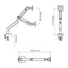 Suporte Articulado para Monitor 22 a 40 G45NB Pistão a Gás Telas Grandes 6