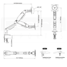 Novo F80-NB Suporte de Monitor Braço Articulado Pistão a Gás Desenho Técnico