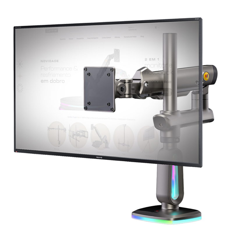 Suporte Monitor Gamer 32 a 60 Articulado com Mola Mecânica F7-G