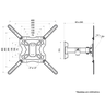 Suporte Articulado de Parede para TV 26 a 55 FULL40 ELG Desenho Técnico