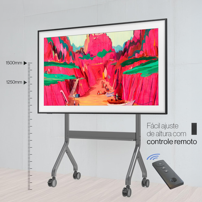 Suporte Móvel Motorizado para TV Tela Interativa 55 a 90 P150 NB Controle Remoto