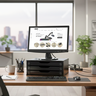Suporte para Monitor com 3 Gavetas MDF Preto 3347 Souza Office 3
