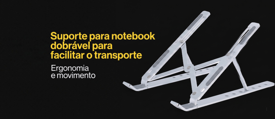 Suporte para notebook dobrável para facilitar o transporte Suporte para notebook dobrável para facilitar o transporte
