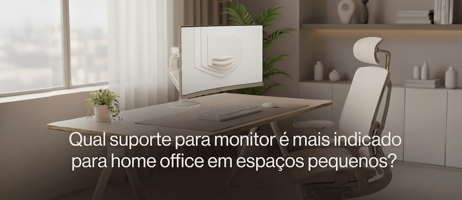 Qual suporte para monitor é mais indicado para home office em espaços pequenos?