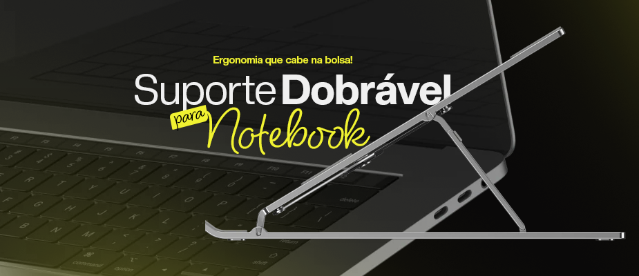 Suporte para notebook dobrável para facilitar o transporte