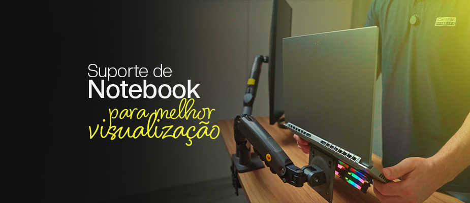 Suporte para notebook com ajuste de inclinação para melhorar a visão da tela