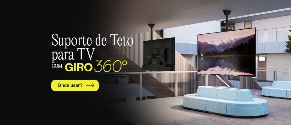Suporte de TV de teto com giro 360 graus: onde usar?